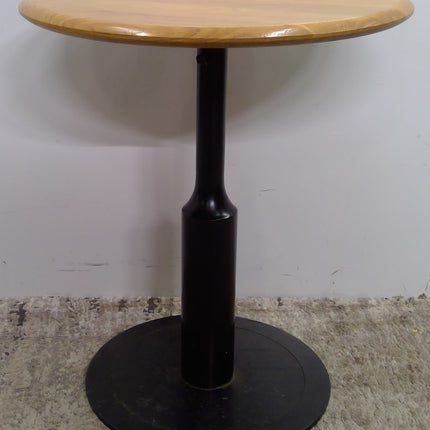24" Round Cafe Table with Wood Top and Metal Base