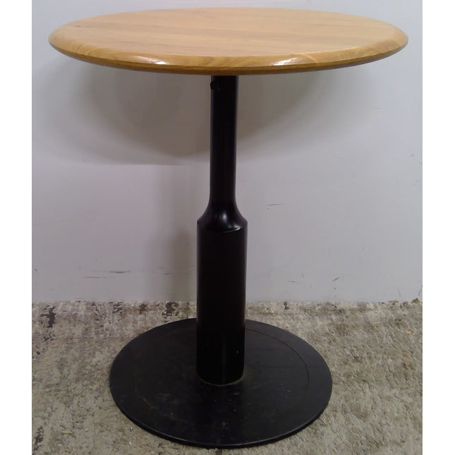 24" Round Cafe Table with Wood Top and Metal Base