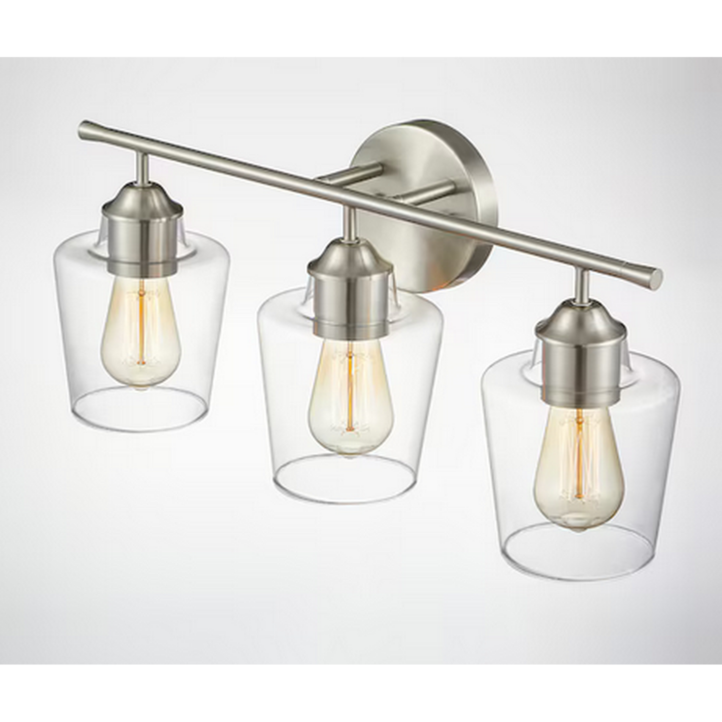 3 Light Brushed Nickel Modern Bathroom Vanity light