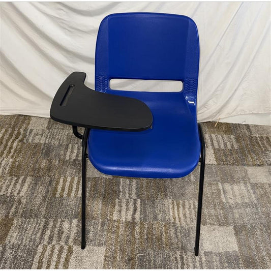 Blue Ergonomic Shell Chair w/ Right Handed Tablet Arm