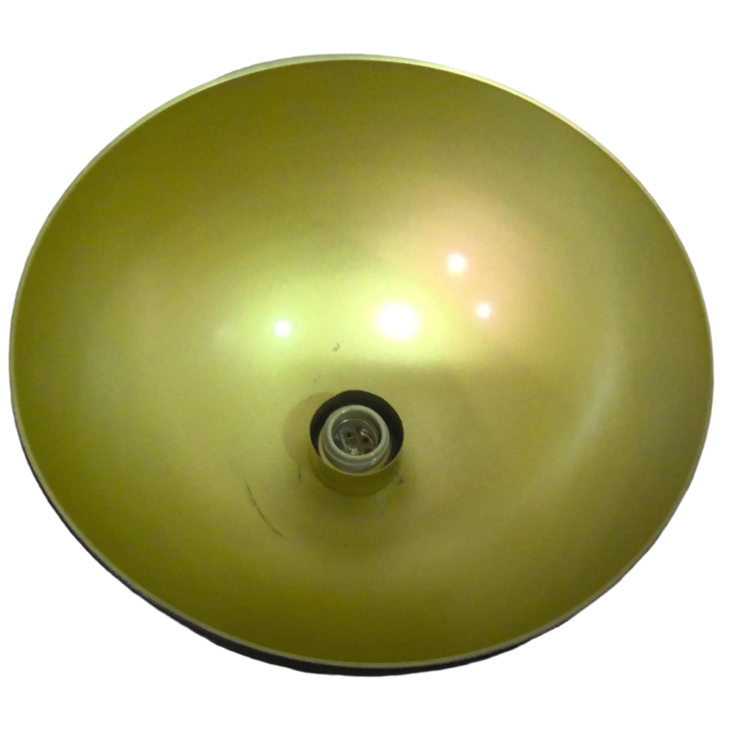 Black and Satin Brass Semi-Flush Mount
