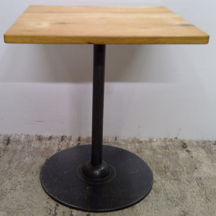 24" Square Cafe Table with Wood Top and Metal Base