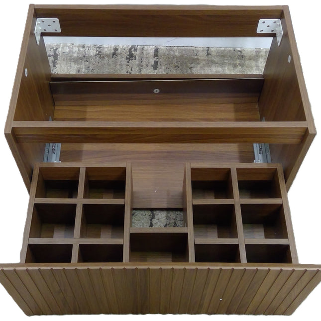 30 Inch Brown Floating Bathroom Vanity Cabinet