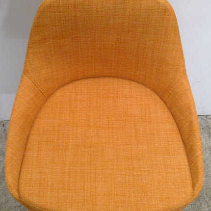 Orange Upholstered Counter Stool with Chrome Legs