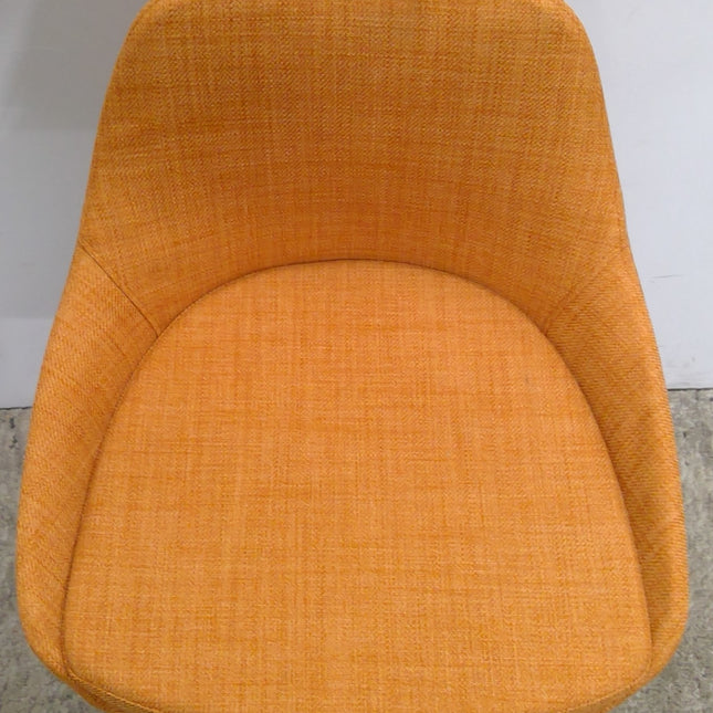 Orange Upholstered Counter Stool with Chrome Legs