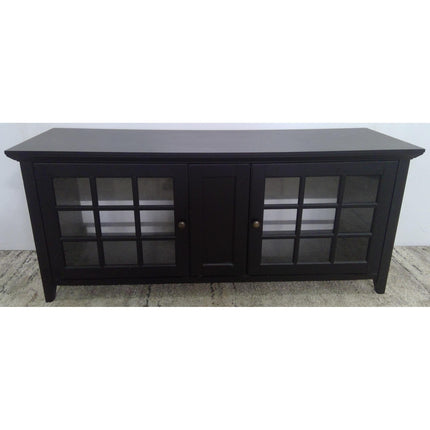 60" Black Wood TV Stand with Glass Doors (Added 07/28/2026)