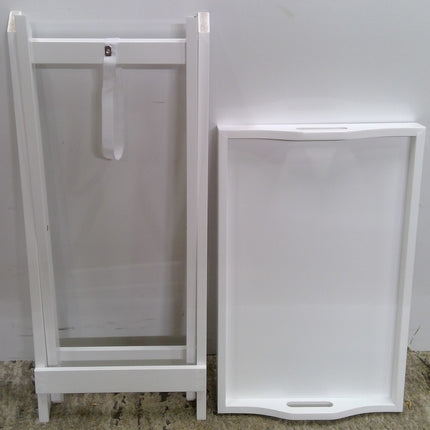 White Folding End Table with Removable Tray Top