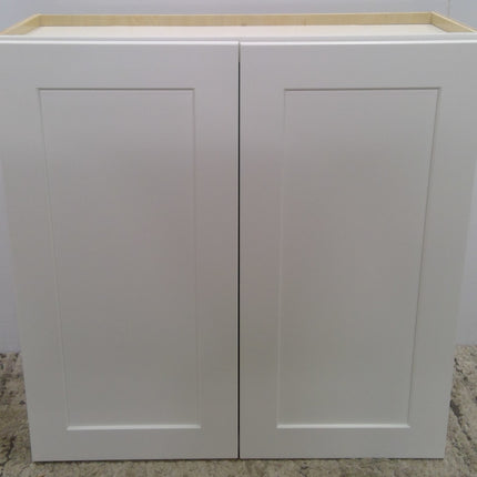 White Shaker Upper Cabinet Plywood Soft Close Doors 30 Inch Wide