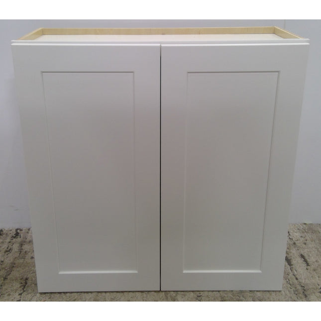White Shaker Upper Cabinet Plywood Soft Close Doors 30 Inch Wide
