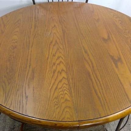 Round Wood Dining Table with 4 Chairs