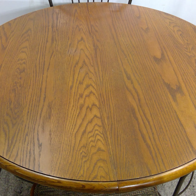 Round Wood Dining Table with 4 Chairs
