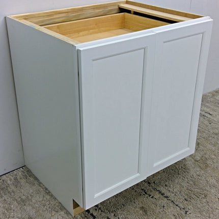 30" White 2-Drawer Plywood Base Cabinet