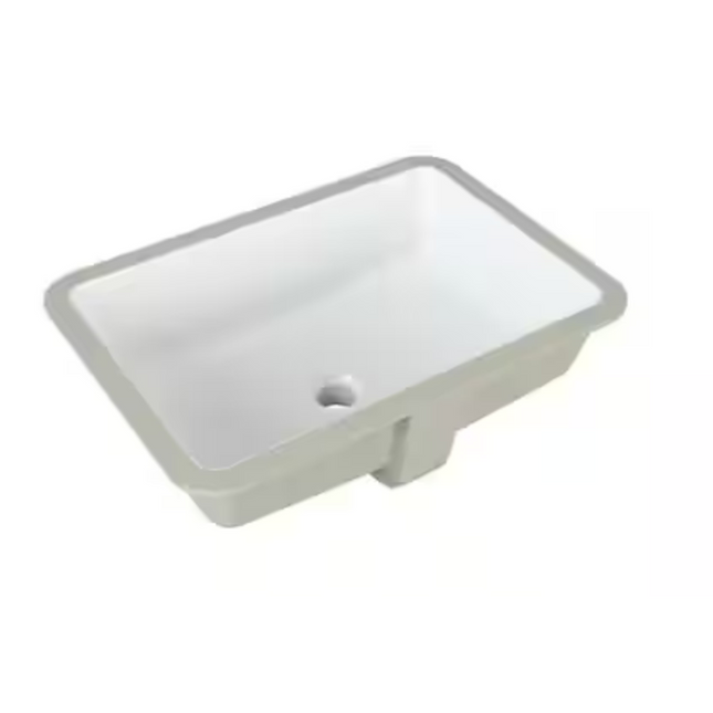ReStore Select x Glacier Bay 22" Ceramic Rectangular Undermount Bathroom Sink in White with Overflow Drain - GW