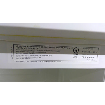 Whirlpool 1.7 cu. ft. White Over the Range Microwave (Added 08/15/2026)