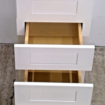 15" White 4-Drawer Plywood Base Cabinet