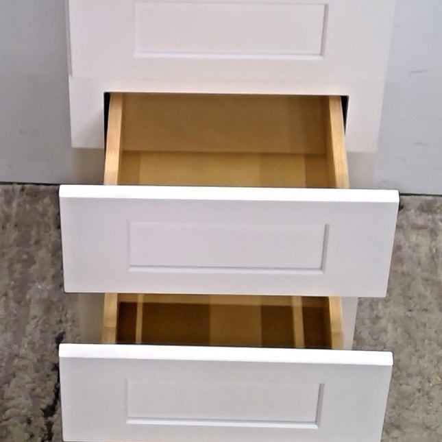 15" White 4-Drawer Plywood Base Cabinet
