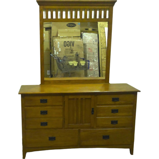 Mission-Style Dresser with Mirror