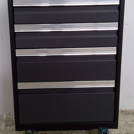 Gray and Black 4-Drawer Rolling Tool Cabinet