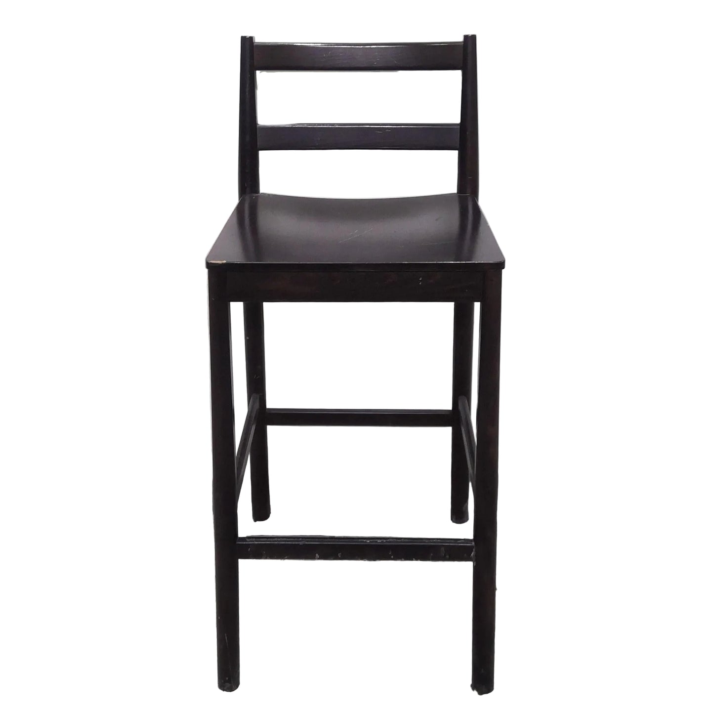 Black wooden chair on a white background