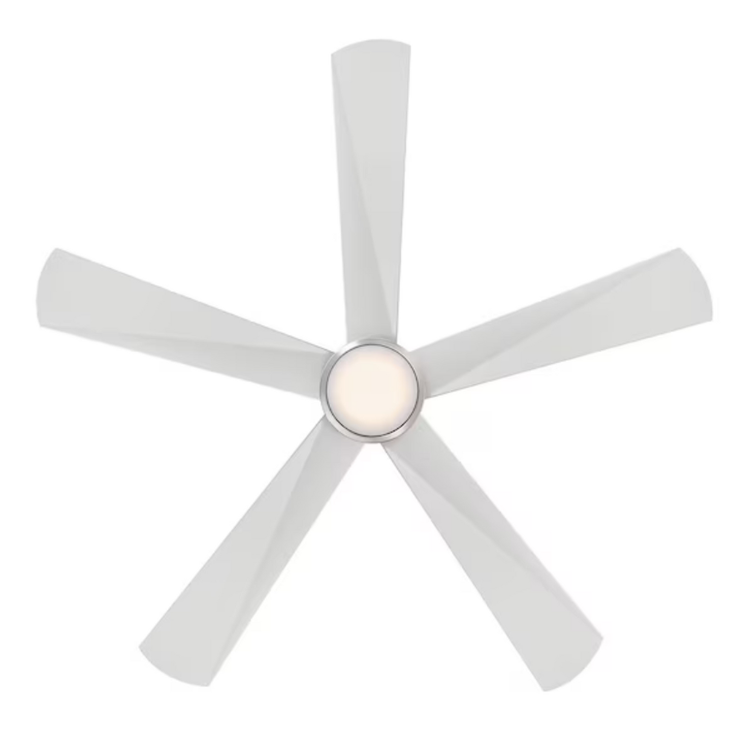 52-in Brushed Nickel with Silver Blades Ceiling Fan With LED Light
