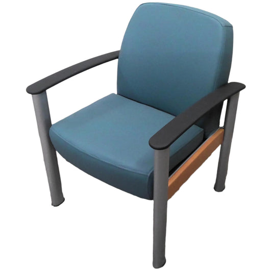 Blue Vinyl Upholstered Guest Chair