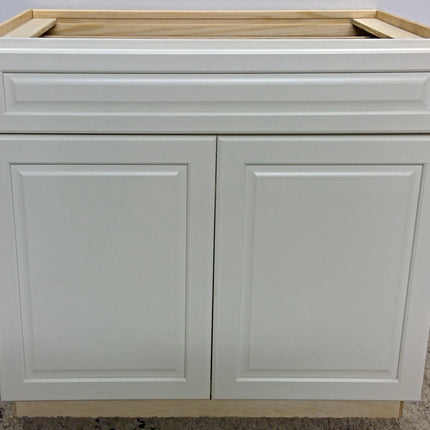 36" White 2-Drawer Plywood Base Cabinet
