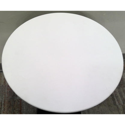 White Round End Table