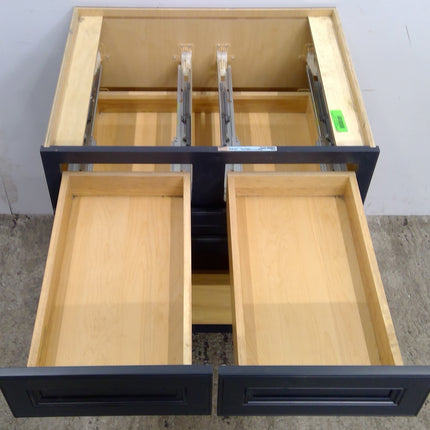 30" Blue 4-Drawer Plywood Base Cabinet (Missing Drawer Front)