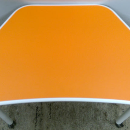 37" Orange and White Rolling Desk