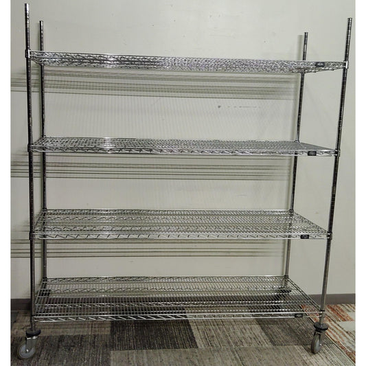 72" Rolling Wire Shelving Unit