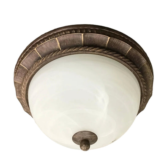 1-Light Rustic Gold Flush Mount