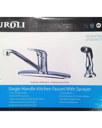 Furoli Siongle Handle Kitchen Faucet with Sprayer in Polished Chrome