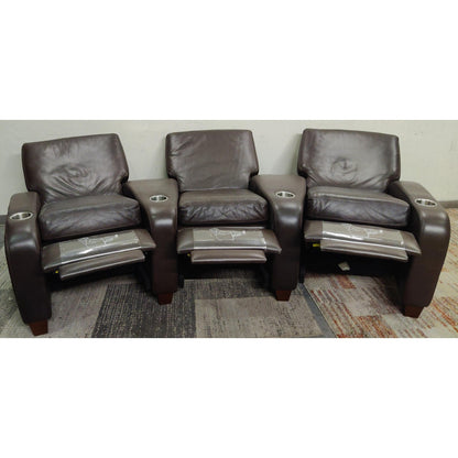 108" Brown Recliner Sofa with Cupholders