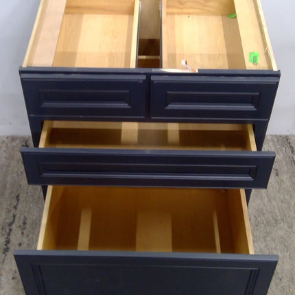 30" Blue 4-Drawer Plywood Base Cabinet