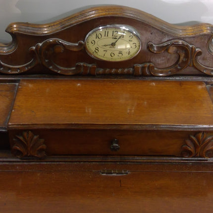 45 Inch Vintage Ornate Carved Wood Storage Chest With Legs And Lock