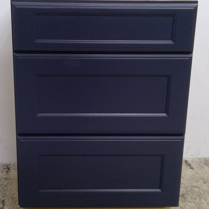 24" Blue 3-Drawer Base Cabinet