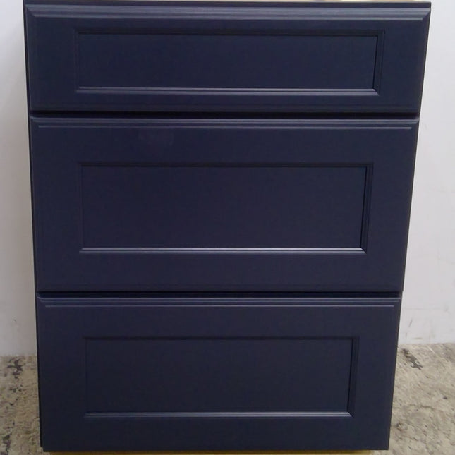 24" Blue 3-Drawer Base Cabinet