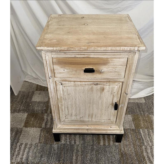Light-Colored Distressed End Table