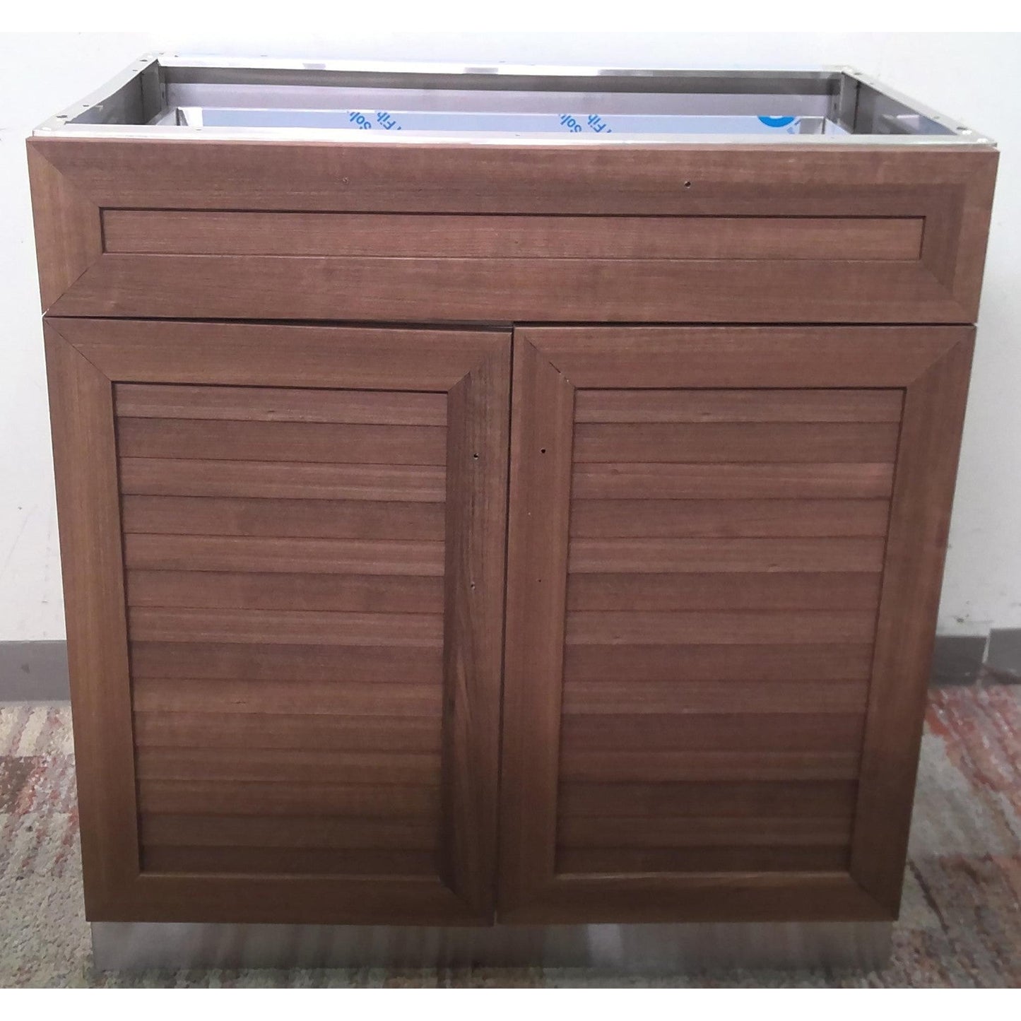 32" Steel Outdoor Kitchen Cabinet with Louvred Doors