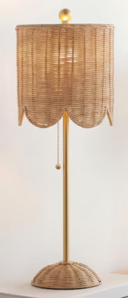 Table Lamp with Rattan Shade
