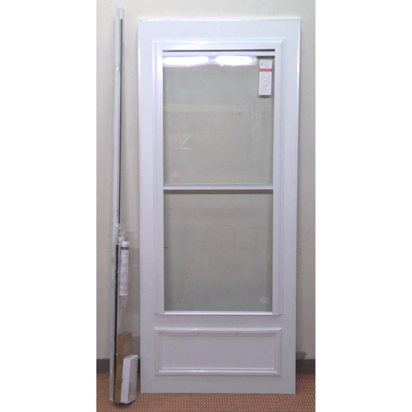 33" x 79" White Storm Door with Retractable Screen