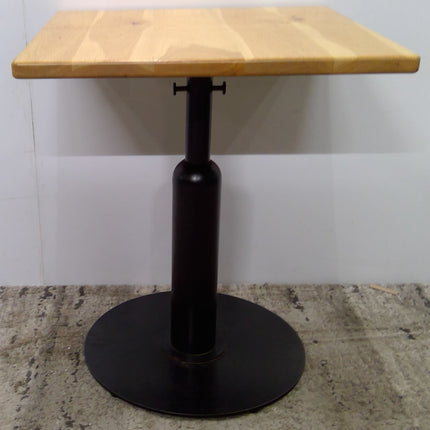 24" Square Cafe Table with Wood Top and Metal Base