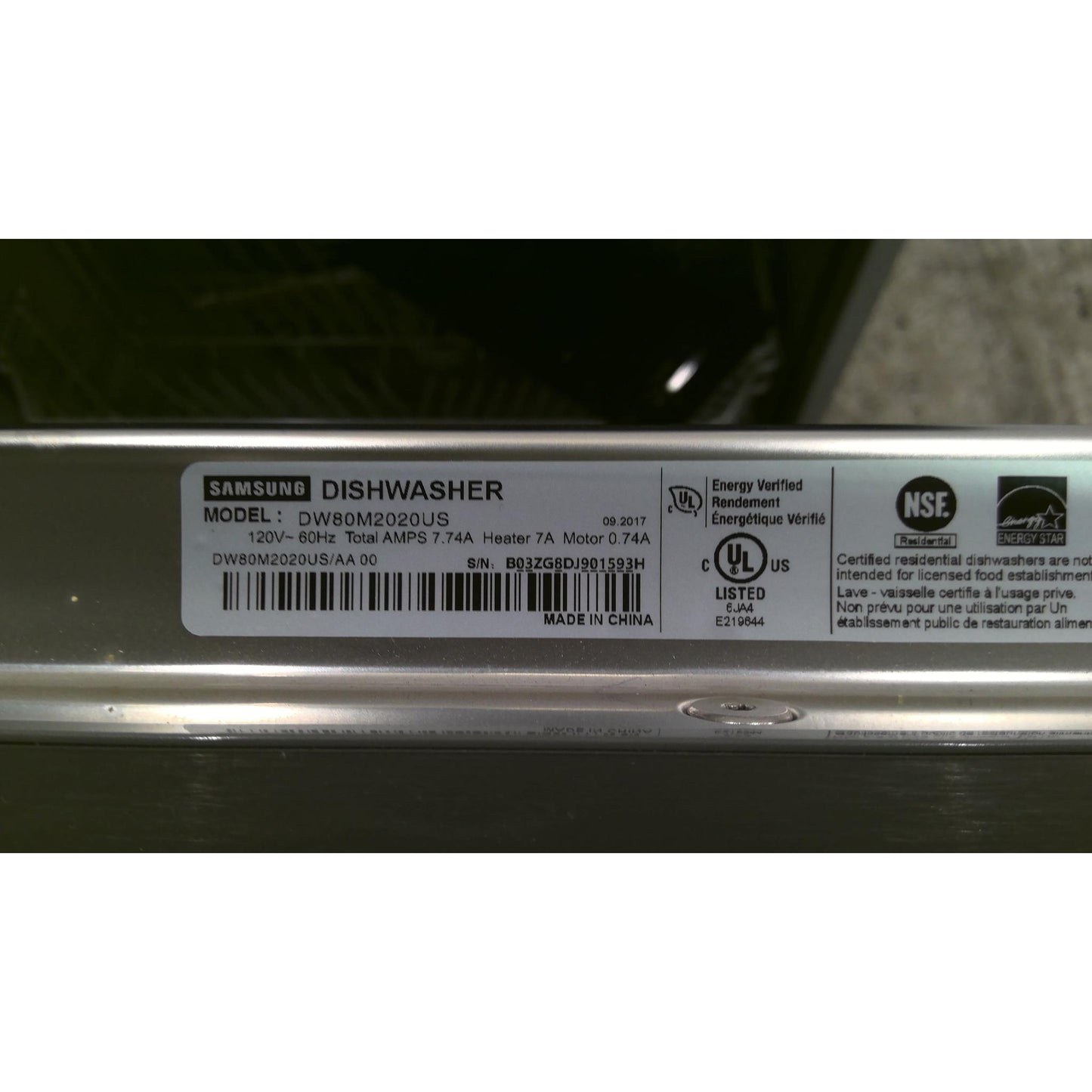 24" Samsung Stainless Steel Dishwasher