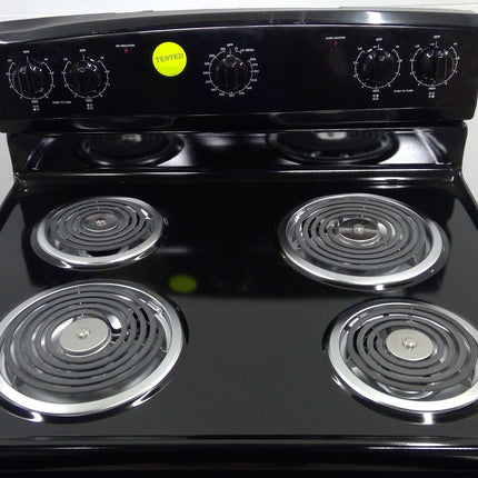 Amana 30-Inch Black Electric Range with Extra-Large Oven Window