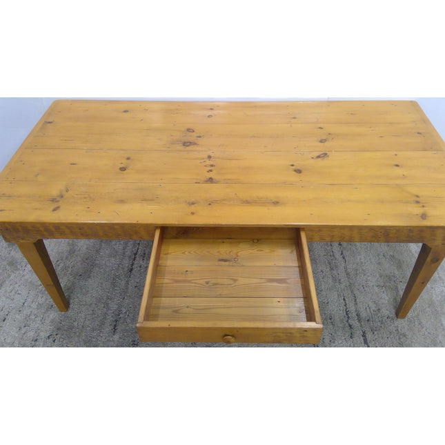 84" Wood Dining Table with Drawer