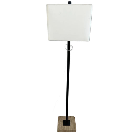 Modern Floor Lamp with Wood Base, front