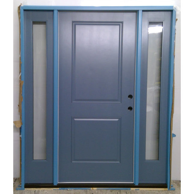 67.5" x 81" Blue Entry Door with Sidelights