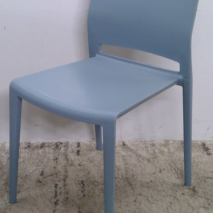 Blue Plastic Armless Guest Chair