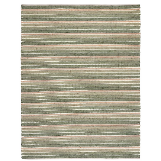 5' x 8' Green Handmade Area Rug