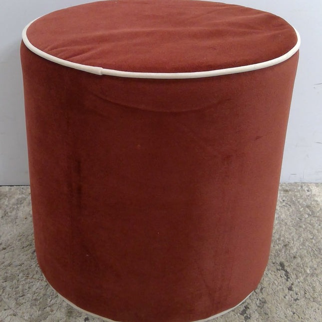 19" Round Red Ottoman